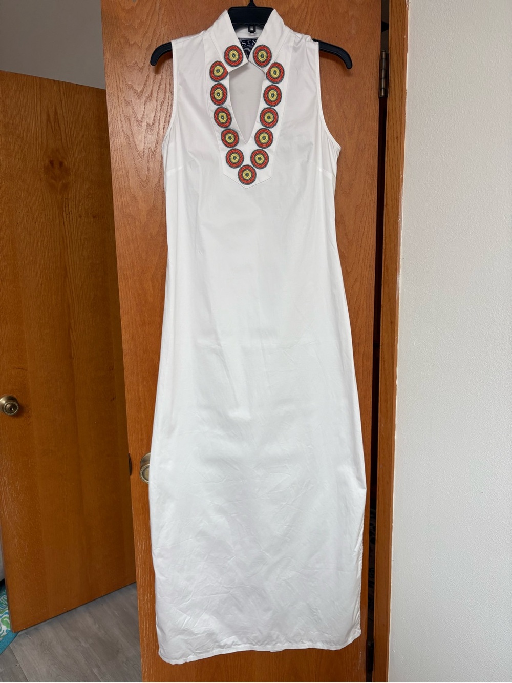 NWOT Sail to Sable white beaded maxi dress Medium